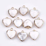 10pcs Heart Shape Natural Stone Pendents Charms For Women Jewelry