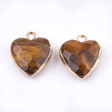 10pcs Heart Shape Natural Stone Pendents Charms For Women Jewelry