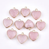 10pcs Heart Shape Natural Stone Pendents Charms For Women Jewelry