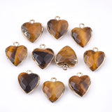 10pcs Heart Shape Natural Stone Pendents Charms For Women Jewelry