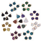 10pcs Natural Quartz Charm Pendant Dyed Metal Crystal Jewelry Accessories