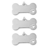 10pcs Stainless Steel Dog Bone Tag Dog Paw Pendant DIY Charm Jewelry