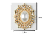 10pcs Oval Pearl Crystal Metal Charms for Garden Shoes DIY Jewelry Making