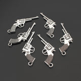 10pcs Silver Pistol Gun Charm Pendant For Keychain Necklace Jewelry Making