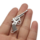 10pcs Silver Pistol Gun Charm Pendant For Keychain Necklace Jewelry Making