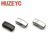 10pcs Stainless Steel Magnet Clasp Leather Cord Bracelet Jewelry DIY