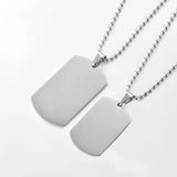 10pcs Stainless Steel Military Army Style ID Dog Tags Pendant Necklace