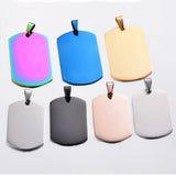 10pcs Stainless Steel Military Army Style ID Dog Tags Pendant Necklace