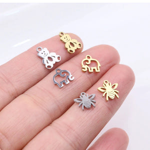 10pcs Stainless Steel High Mini Polish Women Charm Pendant DIY Necklace