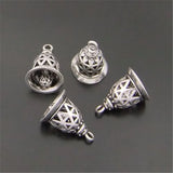 10pcs Antique Silver Bell Charm Pendants for DIY Bracelets