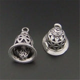 10pcs Antique Silver Bell Charm Pendants for DIY Bracelets