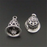 10pcs Antique Silver Bell Charm Pendants for DIY Bracelets