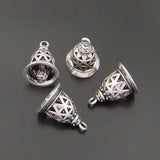 10pcs Antique Silver Bell Charm Pendants for DIY Bracelets
