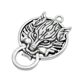10pcs Tibetan Silver Wolf Head Charms Pendant 40x27mm
