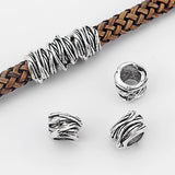 10pcs Wood Grain Slider Spacer for 8mm Round Leather Cord Jewelry