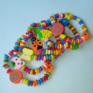 10pcs Wood Kids Bracelets Children Party Gift Wholesale Girls Toy