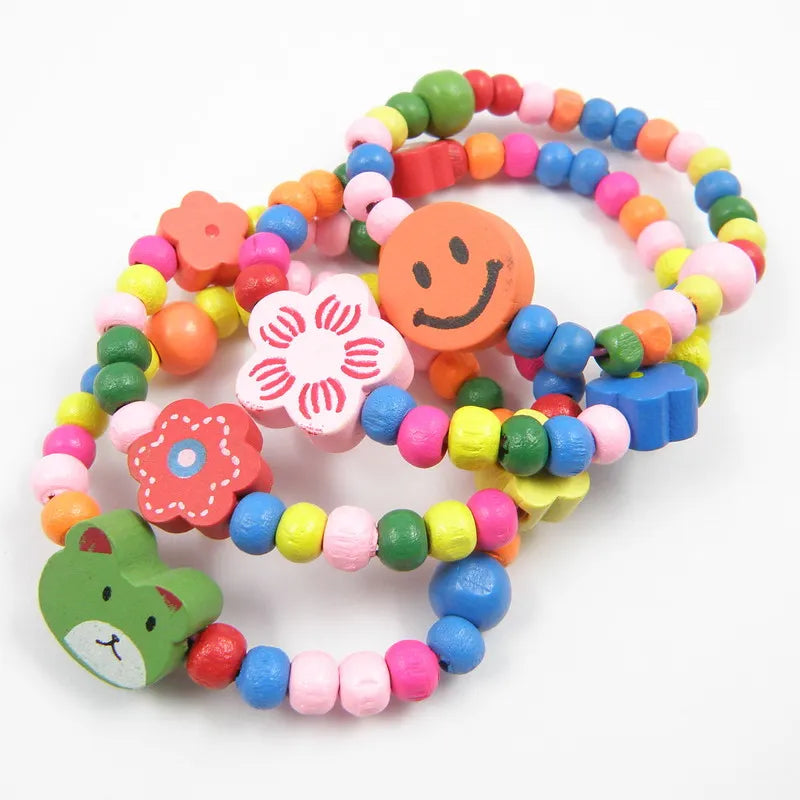 10pcs Wood Kids Bracelets Children Party Gift Wholesale Girls Toy