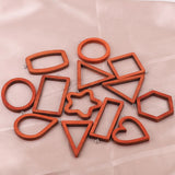 10pcs Wood Star Drop Earrings Charms Bezel Frame Triangle Heart Resin
