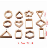 10pcs Wood Star Drop Earrings Charms Bezel Frame Triangle Heart Resin