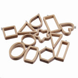 10pcs Wood Star Drop Earrings Charms Bezel Frame Triangle Heart Resin