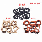 10pcs Wood Star Drop Earrings Charms Bezel Frame Triangle Heart Resin
