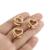 10pcs Heart Slider Spacer Beads for DIY Bracelet Findings