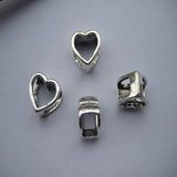 10pcs Heart Slider Spacer Beads for DIY Bracelet Findings
