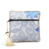 10pcs Silk Jewelry Organizer Pouches Embroidery Flower Bags Coin Purse