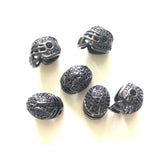 Zirconia Paved Football Helmet Spacer Beads Bling Gold-Plated Jewelry Finding
