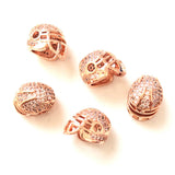 Zirconia Paved Football Helmet Spacer Beads Bling Gold-Plated Jewelry Finding