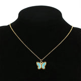 10pcs 18K Plated Stainless Steel Butterfly Enamel Pendant for Necklace DIY
