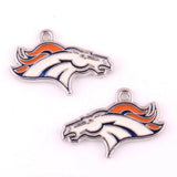 10pcs Football Team Logo Charm Enamel Metal Alloy Single Sided