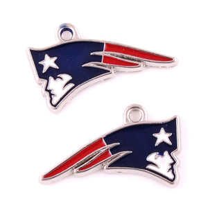 10pcs Football Team Logo Charm Enamel Metal Alloy Single Sided