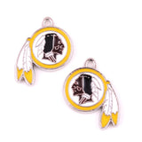 10pcs Football Team Logo Charm Enamel Metal Alloy Single Sided