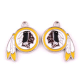 10pcs Football Team Logo Charm Enamel Metal Alloy Single Sided