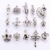 10pcs Pearl Cage Locket Pendant Rainbow Jewelry Making Essential Oil Diffuser
