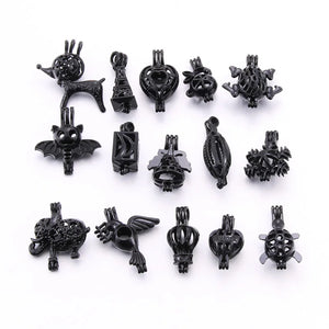10pcs Pearl Cage Locket Pendant Rainbow Jewelry Making Essential Oil Diffuser