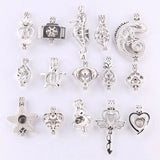 10pcs Pearl Cage Locket Pendant Rainbow Jewelry Making Essential Oil Diffuser
