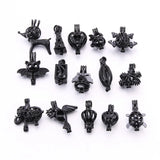 10pcs Pearl Cage Locket Pendant Rainbow Jewelry Making Essential Oil Diffuser