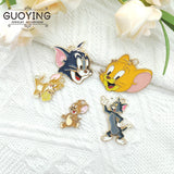 10pc Cat & Mouse Enamel Charms for DIY Earrings Keychain Necklace