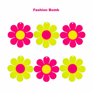 (10pcs/bag) Red Yellow Acrylic Tropical Style Pendants DIY Earrings Necklace