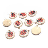 10pcs Drop Oil Beetle Charms Enamel Ladybug Alloy Pendants DIY Jewelry