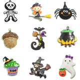 Halloween Rhinestone/Enamel Charms - Witch, Jar, Spider, Nut, Owl, Cupcake