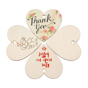 10pcs Heart Shape Wood Cutouts with Hemp Cord DIY Party Crafts Jewelry Box Tag