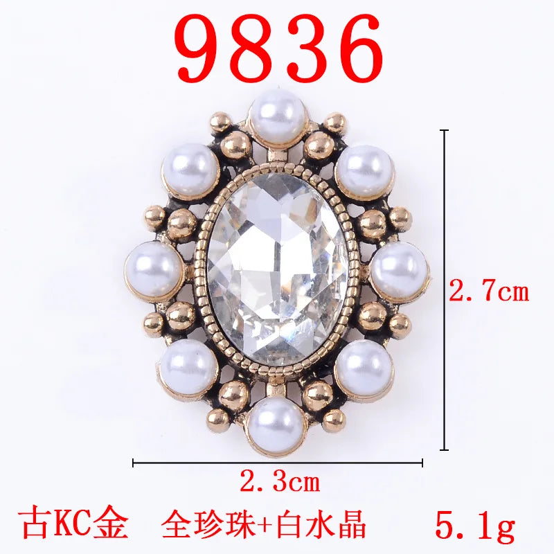 10pcs/bag KC Rhinestones/Pearls Diy Alloy Accessory