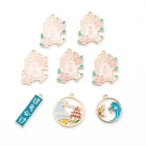 10pcs Pendant Flower Charm Enamel Logo Jewelry DIY Accessories