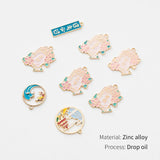 10pcs Pendant Flower Charm Enamel Logo Jewelry DIY Accessories