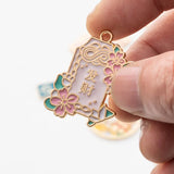 10pcs Pendant Flower Charm Enamel Logo Jewelry DIY Accessories