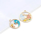 10pcs Pendant Flower Charm Enamel Logo Jewelry DIY Accessories
