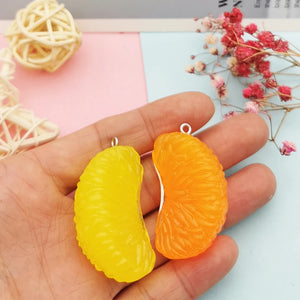 10pcs Resin Orange Charms Earring Keychain DIY Jewelry Accessories